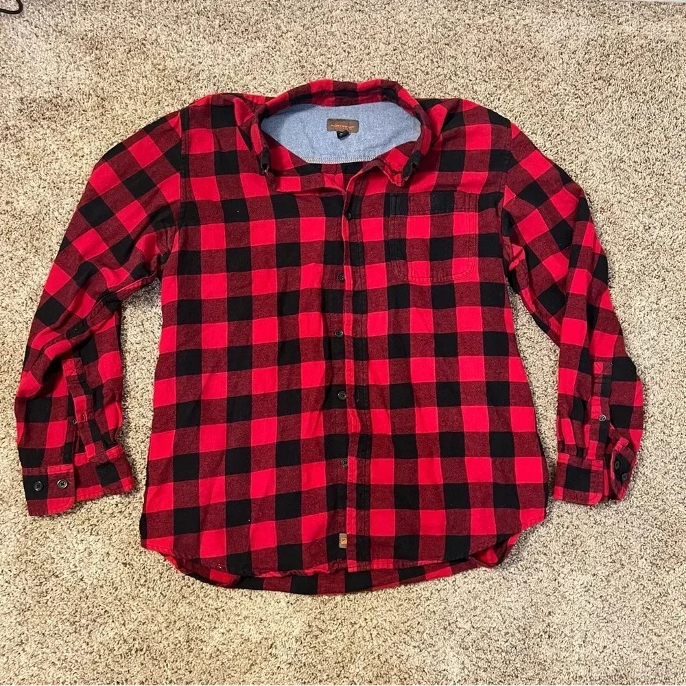 Vintage Northwest Territory Red Flannel Shirt Men's Classic Plaid Sz L 1020